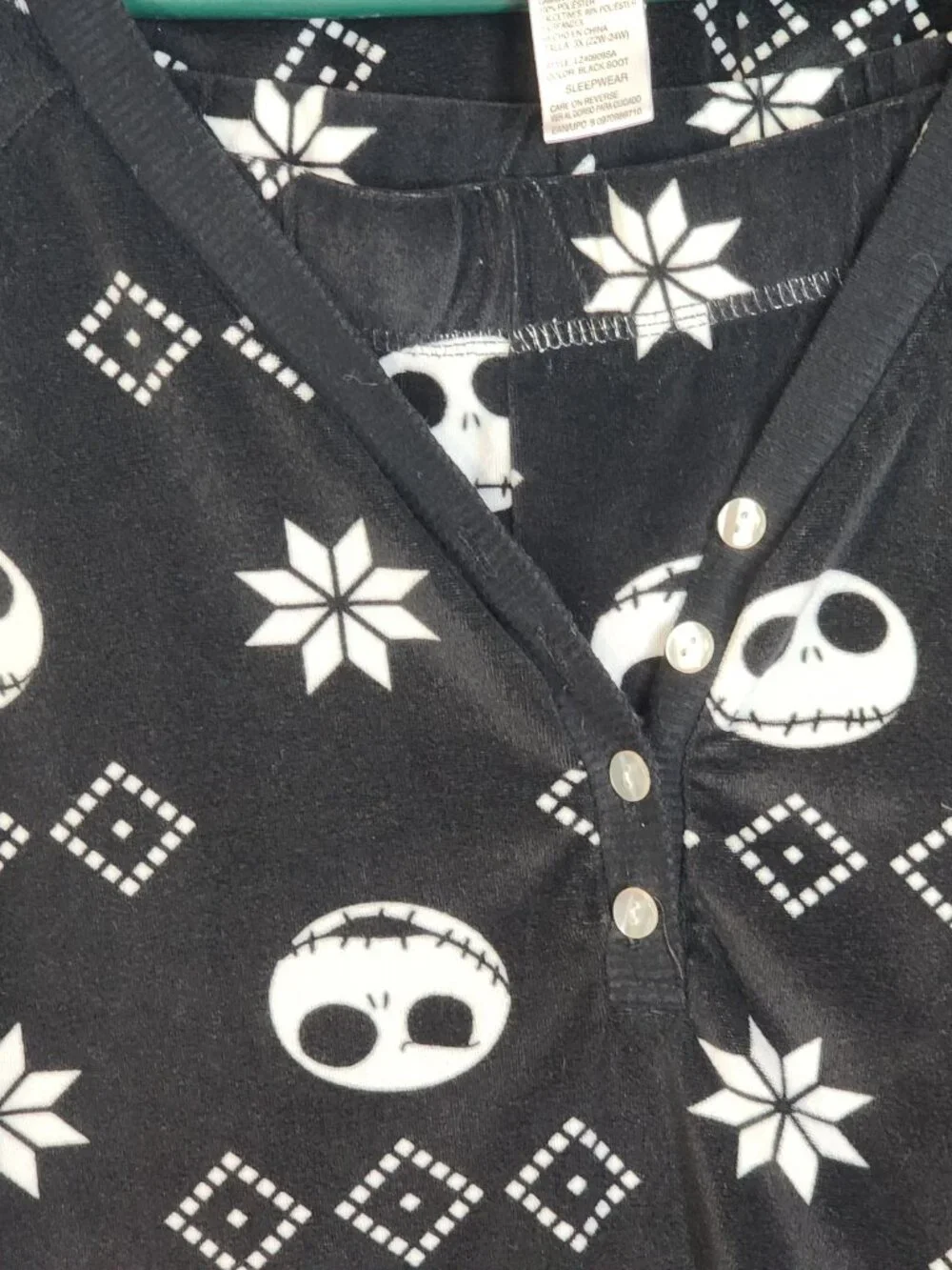 Disney Nightmare Before Christmas Black Soot Poly 2pc Pajama Set Size 3X 22W-24W - Picture 7 of 16